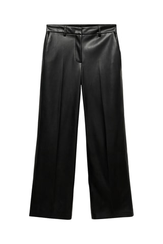 Pantalon wideleg similicuir - Noir