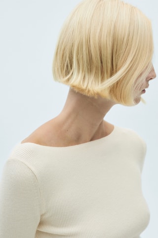 Pull maille col bateau - Écru