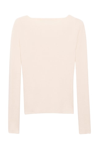 Pull maille col bateau - Écru
