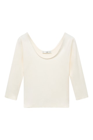 T-shirt manches trois-quarts - Écru