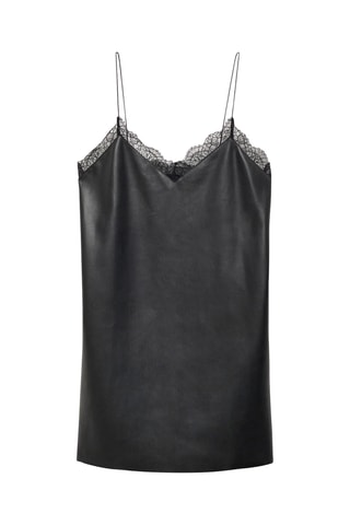 Robe style lingerie similicuir - Noir