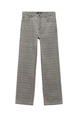 Jean droit détail strass - Gris