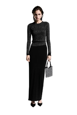 Pull-over Lurex col rond - Noir