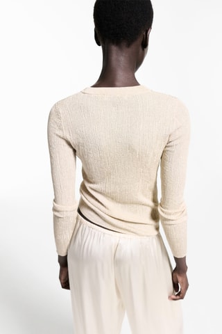Pull-over Lurex col rond - Doré