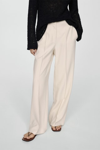 Pantalon pinces wideleg - Écru