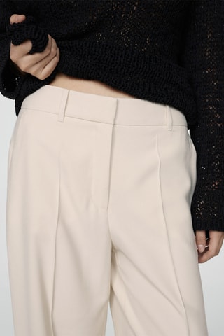 Pantalon pinces wideleg - Écru