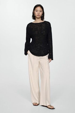 Pantalon pinces wideleg - Écru