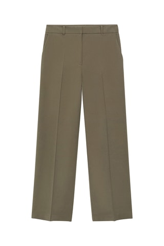 Pantalon pinces wideleg - Kaki