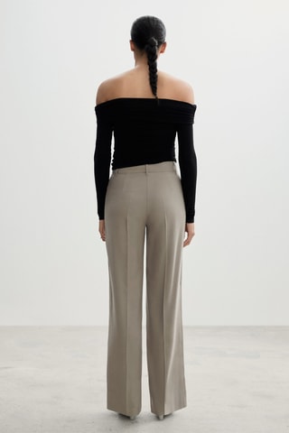 Pantalon pinces wideleg - Gris