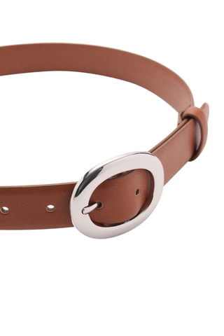 Ceinture boucle ronde - Marron