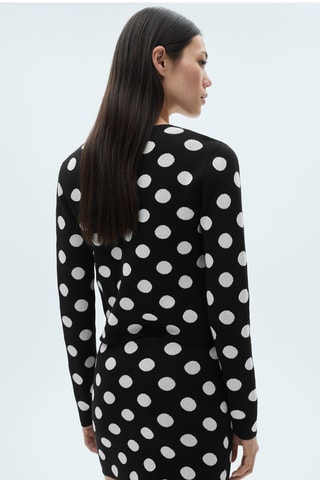 Cardigan maille pois - Noir