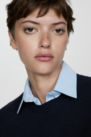 Pull-over chemise combiné - Bleu marine