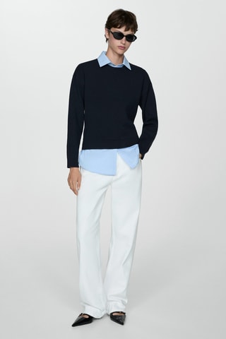 Pull-over chemise combiné - Bleu marine