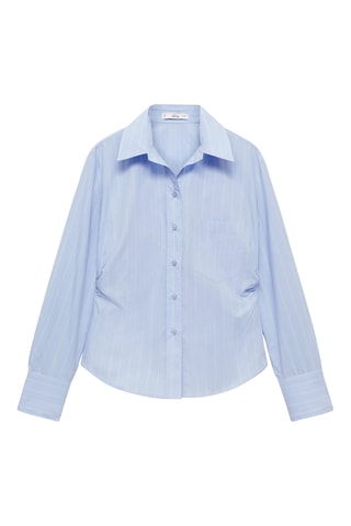 Chemise coton détails froncés - Ciel
