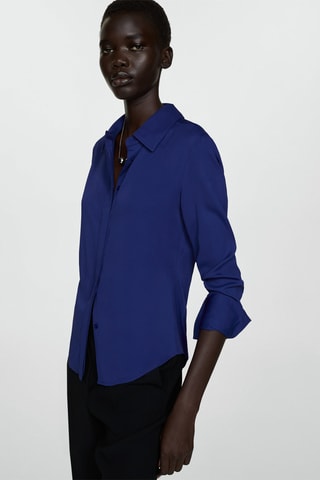 Chemise fluide manches longues - Bleu marine