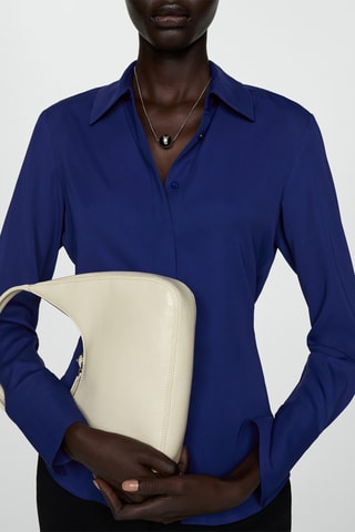 Chemise fluide manches longues - Bleu marine