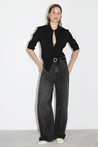 Chemise fluide manches longues - Noir