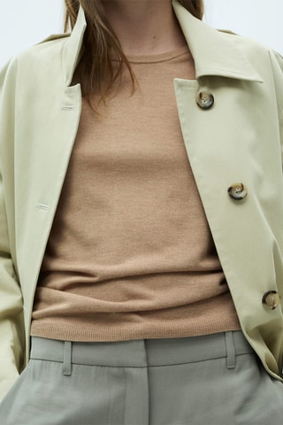 Pull-over maille fine col rond - Marron