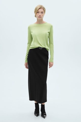 Pull-over maille fine col rond - Vert d'eau