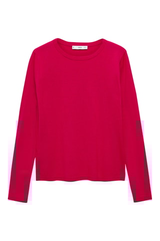 Pull-over maille fine col rond - Fuchsia