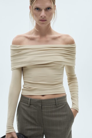 T-shirt épaules dénudées - Sable