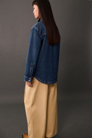 Surchemise jean oversize - Bleu marine