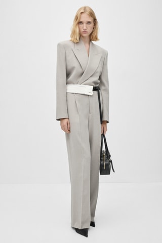 Blazer costume croisé - Gris clair