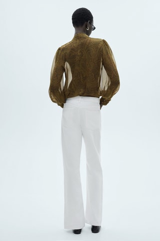 Blouse imprimée noeud - Vert