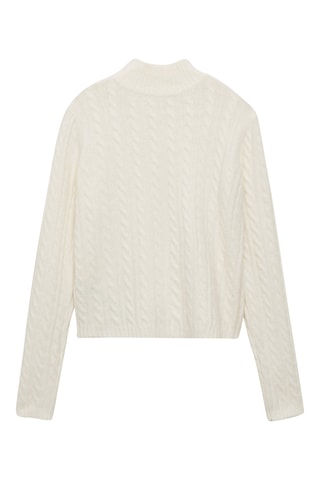 Pull-over maille tressée - Écru