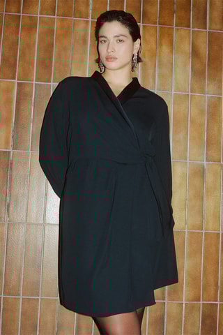 Robe cache-coeur noeud - Noir