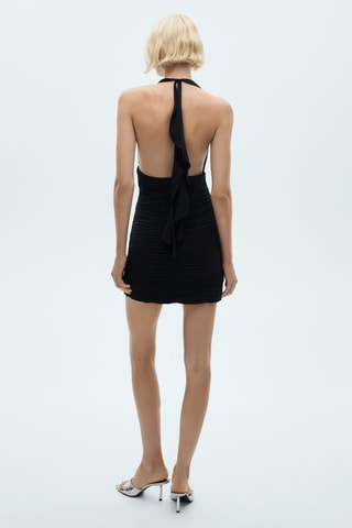 Robe emmanchures détails froncés - Noir