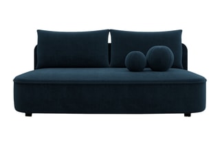 Canapé droit convertible Baldo - Bleu foncé
