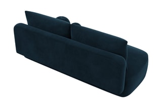 Canapé droit convertible Baldo - Bleu foncé