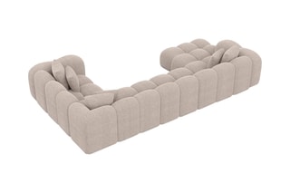Canapé d'angle droit panoramique Nuvola - Beige