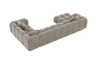 Canapé d'angle droit panoramique Nuvola - Beige foncé