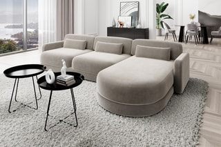 Canapé d'angle droit Migala - Beige foncé