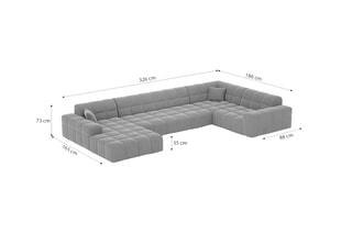 Canapé d'angle droit panoramique Cardano - Beige foncé
