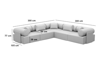 Canapé d'angle Form Ragusa - Beige foncé