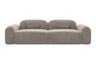 Canapé Labucca - Beige foncé - 2 places - Toucher velours