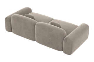 Canapé Labucca - Beige foncé - 2 places - Toucher velours