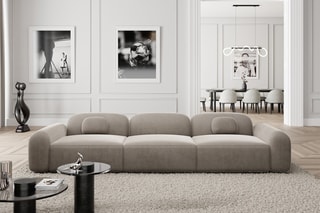 Canapé Labucca - Beige foncé - 4 places - Toucher velours