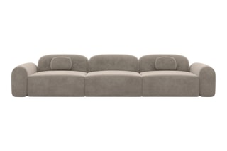 Canapé Labucca - Beige foncé - 4 places - Toucher velours