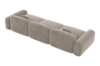 Canapé Labucca - Beige foncé - 4 places - Toucher velours