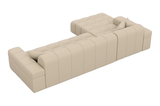 Canapé d'angle gauche Cardano - Beige - 5 places - En cuir