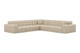 Canapé d’angle Cardano - Beige - 6 places - En cuir