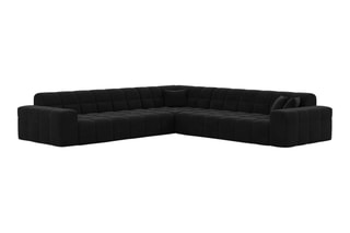 Canapé d’angle Cardano - Noir - 6 places - Toucher velours