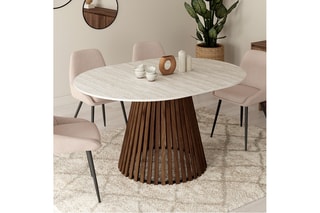 Table à manger ronde extensible Camélia - 110/150 x 75 x 110 cm