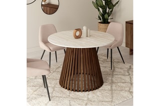 Table à manger ronde extensible Camélia - 110/150 x 75 x 110 cm