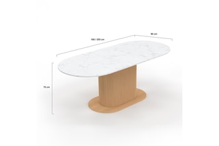 Table à manger extensible Maria - 160/200 x 75 x 90 cm