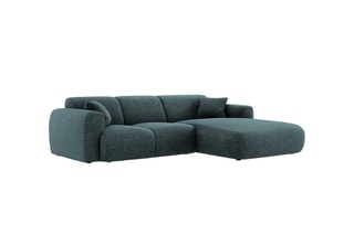 Canapé d’angle droit Nolio - Bleu pétrole - 4 places - En tissu chenille